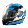 FS-9 Motorcycle Helmet Blue/Silver Medium - image 1