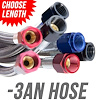 00-20200 42 in. 3AN Stainless Braided Hose, Red B-Nuts - image 1