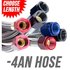 00-20430 18 in. 4AN Stainless Braided Hose, Black B-Nuts