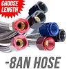 00-21350 168 in. 8AN Stainless Braided Hose, Blue B-Nuts - image 1