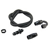 00-35040-B-S 8AN Pressure Relief Kit, 180-Degree to Straight Bulk Head/3' Steel Braided Hose/Black Fittings - image 1