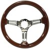 S6 Sport Steering Wheel Kit for 1968-1973 Ford/Mercury, 14 in. Diameter, Mahogany Wood Grip, with 6-Bolt Adapter and Horn Button - image 2