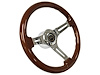 S6 Sport Steering Wheel Kit for 1964-1972 Ford/Mercury, 14 in. Diameter, Mahogany Wood Grip, with 6-Bolt Adapter and Horn Button - image 1