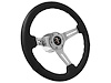S6 Sport Steering Wheel Kit for 1968-1973 Ford/Mercury, 14 in. Diameter, Black Leather Grip, with 6-Bolt Adapter and Horn Button