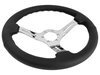 S6 Sport Steering Wheel Kit for 1968-1973 Ford/Mercury, 14 in. Diameter, Black Leather Grip, with 6-Bolt Adapter and Horn Button - image 3
