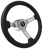 S6 Sport Steering Wheel Kit for 1968-1991 Ford/Mercury, 14 in. Diameter, Black Leather Grip, with 6-Bolt Adapter and Horn Button - image 1
