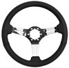 S6 Sport Steering Wheel Kit for 1968-1991 Ford/Mercury, 14 in. Diameter, Black Leather Grip, with 6-Bolt Adapter and Horn Button - image 2