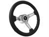 S6 Sport Steering Wheel Kit for 1979-1982 Ford Mustang, 14 in. Diameter, Black Leather Grip, with 6-Bolt Adapter and Horn Button - image 1