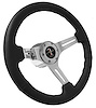 S6 Sport Steering Wheel Kit for 1964-1972 Ford/Mercury, 14 in. Diameter, Black Leather Grip, with 6-Bolt Adapter and Horn Button - image 1