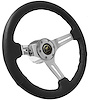 S6 Sport Steering Wheel Kit for 1964-1972 Ford/Mercury, 14 in. Diameter, Black Leather Grip, with 6-Bolt Adapter and Horn Button - image 1