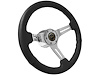 S6 Sport Steering Wheel Kit for 1964-1972 Ford/Mercury, 14 in. Diameter, Black Leather Grip, with 6-Bolt Adapter and Horn Button - image 1