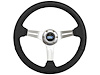 S6 Sport Steering Wheel Kit for 1968-1973 Ford/Mercury, 14 in. Diameter, Black Leather Grip, with 6-Bolt Adapter and Horn Button - image 1