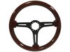 S6 Sport Steering Wheel Kit for 1984-1994 Ford Mustang, 14 in. Diameter, Mahogany Wood Grip, with 6-Bolt Adapter and Horn Button - image 3