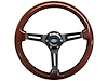 S6 Sport Steering Wheel Kit for 1964-1972 Ford/Mercury, 14 in. Diameter, Mahogany Wood Grip, with 6-Bolt Adapter and Horn Button - image 1