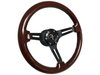 S6 Sport Steering Wheel Kit for 1964-1972 Ford/Mercury, 14 in. Diameter, Mahogany Wood Grip, with 6-Bolt Adapter and Horn Button - image 2