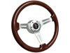 S6 Sport Steering Wheel Kit for 1984-2004 Ford Mustang, 14 in. Diameter, Mahogany Wood Grip, with 6-Bolt Adapter and Horn Button - image 2