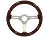 S6 Sport Steering Wheel Kit for 1964-1972 Ford/Mercury, 14 in. Diameter, Mahogany Wood Grip, with 6-Bolt Adapter and Horn Button - image 3