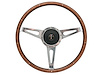 S9 Classic Steering Wheel Kit for 1964-1972 Ford/Mercury, 15 in. Diameter, Walnut Wood Grip, with 9-Bolt Adapter & Horn Button - image 1