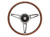 S9 Classic Steering Wheel Kit for 1964-1972 Ford/Mercury, 15 in. Diameter, Walnut Wood Grip, with 9-Bolt Adapter & Horn Button - image 1