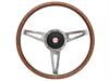 S9 Classic Steering Wheel Kit for 1964-1972 Ford/Mercury, 15 in. Diameter, Walnut Wood Grip, with 9-Bolt Adapter & Horn Button - image 1