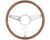 S9 Classic Steering Wheel Kit for 1964-1972 Ford/Mercury, 15 in. Diameter, Walnut Wood Grip, with 9-Bolt Adapter & Horn Button - image 3