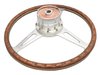 S9 Classic Steering Wheel Kit for 1964-1972 Ford/Mercury, 15 in. Diameter, Walnut Wood Grip, with 9-Bolt Adapter & Horn Button - image 3