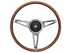S9 Classic Steering Wheel Kit for 1968-1991 Ford/Mercury, 15 in. Diameter, Walnut Wood Grip, with 9-Bolt Adapter & Horn Button - image 1