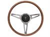 S9 Classic Steering Wheel Kit for 1968-1991 Ford/Mercury, 15 in. Diameter, Walnut Wood Grip, with 9-Bolt Adapter & Horn Button - image 1