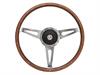 S9 Classic Steering Wheel Kit for 1968-1991 Ford/Mercury, 15 in. Diameter, Walnut Wood Grip, with 9-Bolt Adapter & Horn Button - image 1