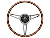 S9 Classic Steering Wheel Kit for 1968-1991 Ford/Mercury, 15 in. Diameter, Walnut Wood Grip, with 9-Bolt Adapter & Horn Button - image 1