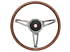 S9 Classic Steering Wheel Kit for 1968-1991 Ford/Mercury, 15 in. Diameter, Walnut Wood Grip, with 9-Bolt Adapter & Horn Button - image 1