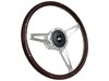 S9 Classic Steering Wheel Kit 1964-72 Ford/Mercury, 15 in. Diameter, Espresso Stained Wood Grip, w/ 9-Bolt Adapter & Horn Button - image 2