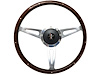 S9 Classic Steering Wheel Kit 1964-72 Ford/Mercury, 15 in. Diameter, Espresso Stained Wood Grip, w/ 9-Bolt Adapter & Horn Button - image 1