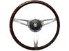 S9 Classic Steering Wheel Kit 1964-72 Ford/Mercury, 15 in. Diameter, Espresso Stained Wood Grip, w/ 9-Bolt Adapter & Horn Button - image 1
