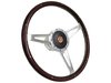 S9 Classic Steering Wheel Kit 1964-72 Ford/Mercury, 15 in. Diameter, Espresso Stained Wood Grip, w/ 9-Bolt Adapter & Horn Button - image 2