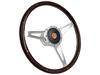 S9 Classic Steering Wheel Kit 1968-91 Ford/Mercury, 15 in. Diameter, Espresso Stained Wood Grip, w/ 9-Bolt Adapter & Horn Button - image 1