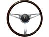 S9 Classic Steering Wheel Kit 1968-91 Ford/Mercury, 15 in. Diameter, Espresso Stained Wood Grip, w/ 9-Bolt Adapter & Horn Button - image 1