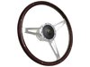S9 Classic Steering Wheel Kit 1968-91 Ford/Mercury, 15 in. Diameter, Espresso Stained Wood Grip, w/ 9-Bolt Adapter & Horn Button - image 2