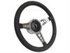 S9 Sport Steering Wheel Kit 1968-1991 Ford/Mercury, 14 in. Diameter, Premium Black Leather Grip, w/ 9-Bolt Adapter & Horn Button - image 1