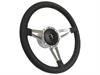 S9 Sport Steering Wheel Kit 1964-1972 Ford/Mercury, 14 in. Diameter, Premium Black Leather Grip, w/ 9-Bolt Adapter & Horn Button - image 1