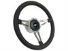 S9 Sport Steering Wheel Kit 1968-1991 Ford/Mercury, 14 in. Diameter, Premium Black Leather Grip, w/ 9-Bolt Adapter & Horn Button - image 1