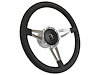S9 Sport Steering Wheel Kit 1968-1991 Ford/Mercury, 14 in. Diameter, Premium Black Leather Grip, w/ 9-Bolt Adapter & Horn Button - image 1