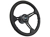 S6 Sport Steering Wheel Kit for 1968-1991 Ford/Mercury, 14 in. Diameter, Black Leather Grip, with 6-Bolt Adapter and Horn Button - image 1