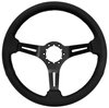 S6 Sport Steering Wheel Kit for 1968-1973 Ford/Mercury, 14 in. Diameter, Black Leather Grip, with 6-Bolt Adapter and Horn Button - image 2