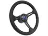 S6 Sport Steering Wheel Kit for 1979-1982 Ford Mustang, 14 in. Diameter, Black Leather Grip, with 6-Bolt Adapter and Horn Button - image 1