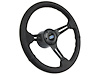 S6 Sport Steering Wheel Kit for 1964-1972 Ford/Mercury, 14 in. Diameter, Black Leather Grip, with 6-Bolt Adapter and Horn Button - image 1