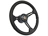 S6 Sport Steering Wheel Kit for 1964-1972 Ford/Mercury, 14 in. Diameter, Black Leather Grip, with 6-Bolt Adapter and Horn Button