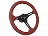 S6 Sport Steering Wheel, 14 in. Diameter, Premium Red Leather Grip - image 1