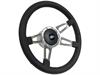 S9 Sport Steering Wheel Kit 1964-1972 Ford/Mercury, 14 in. Diameter, Premium Black Leather Grip, w/ 9-Bolt Adapter & Horn Button - image 1