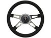 S9 Sport Steering Wheel Kit 1964-1972 Ford/Mercury, 14 in. Diameter, Premium Black Leather Grip, w/ 9-Bolt Adapter & Horn Button - image 2